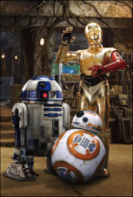 3Dポストカード スター・ウォーズ/フォースの覚醒 C-3PO R2-D2 BB-8 All-star Droids