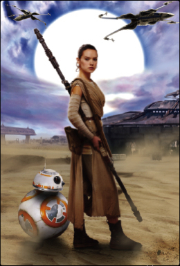 3Dポストカード スター・ウォーズ/フォースの覚醒 レイ BB-8 Encountering of Fate