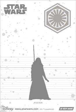 3Dポストカード スター・ウォーズ/フォースの覚醒 カイロ・レン Kylo Ren in the Dark 裏面