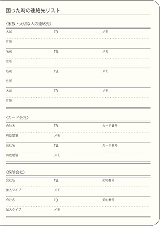 MILL/ミル 困った時の連絡先リスト