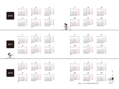 おとなのディズニー 2017 One page a day ディズニーダイアリー 3年カレンダー