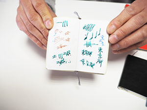 万年筆の試し書き