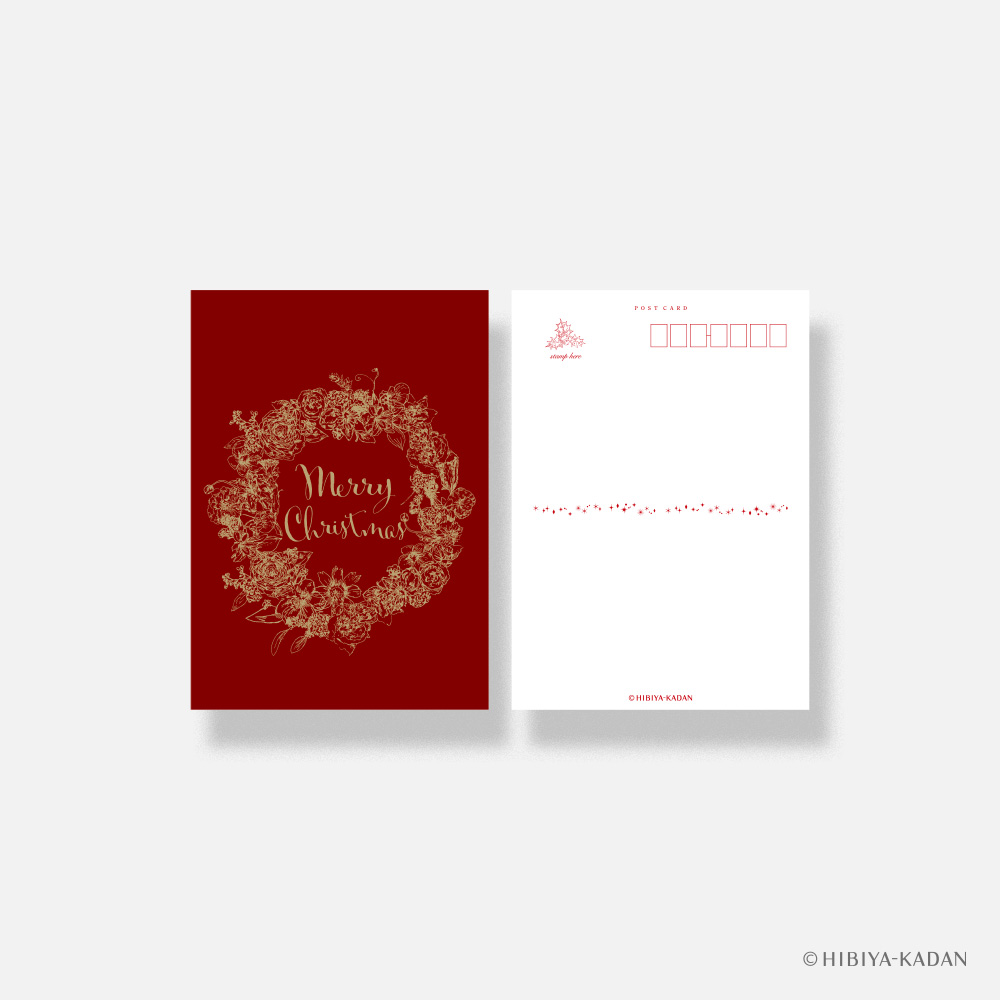 日比谷花壇 クリスマスカード classic-01 Rose Wreath