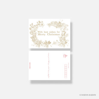 日比谷花壇 クリスマスカード classic-02 Christmas Rose N7745