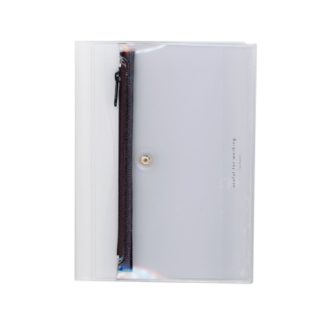 isshoni. ペンケース付ノートカバーPVC B6対応 クリア  N1866