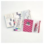 isshoni. ペンケース付ノートカバーPVC B6対応 クリアBE N1871