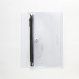 isshoni. ペンケース付ノートカバーPVC B6対応 クリアGR N1870