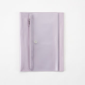 isshoni.ペンケース付きノートカバーPVC A5 Rピンク N1935