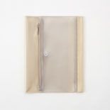 isshoni.ペンケース付きノートカバーPVC A5 Rベージュ N1937
