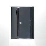 isshoni.ペンケース付きノートカバーPVC A5 Rブラック N1939