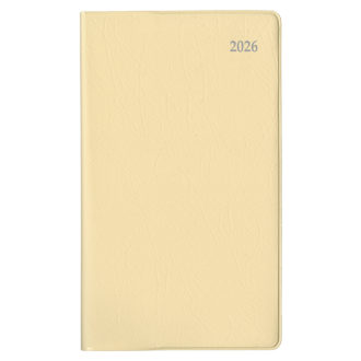 2025年9月始まり ダイアリー 薄型 1ヶ月ブロック 手帳サイズ アイボリー E2323