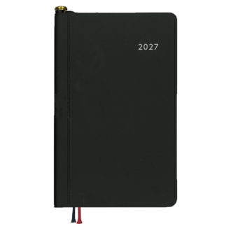 2027年1月始まり アポイント 文字大 1W+横罫 鉛筆付き ブラック