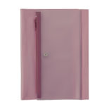 isshoni.ケース付ノートカバーPVC A5 ﾛｰｽﾞﾋﾟﾝｸ N6181