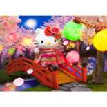 3Dポストカード ハローキティ ハローキティと夜桜散歩 F056