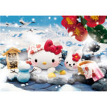 3Dポストカード ハローキティ ハローキティと雪見温泉 F055
