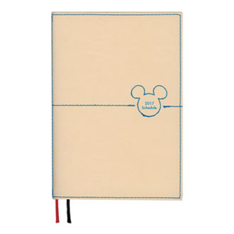 2017年1月始まり ディズニー Disney Diary ステッチワークミッキー 見開き1週間 A6 ベージュ E6085