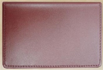 本革まち付き名刺入れ(エンジ) N2299