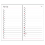 2026年1月始まり アポイント Appoint E1012 見開き1週間 手帳サイズ レッド
