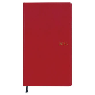 2026年1月始まり アポイント Appoint E1640 1ヶ月ブロック 日曜始まり 薄型 手帳サイズ レッド