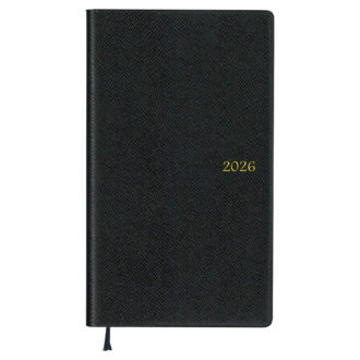 2026年4月始まり アポイント Appoint E1177 1ヶ月ブロック 日曜始まり 薄型 手帳サイズ ブラック