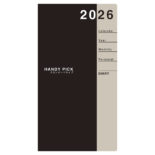 2026年1月始まり ハンディピック Handy pick スモールサイズ 1ヶ月横罫 薄型 濃グレー E1083