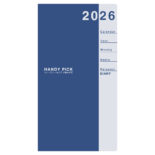 2026年1月始まり ハンディピック Handy pick スモールサイズ 1週間+横罫 薄型 濃ブルー E1082
