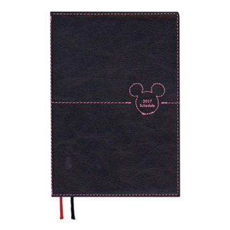 2017年1月始まり ディズニー Disney Diary ステッチワークミッキー 見開き1週間 A6 ブラック E6076