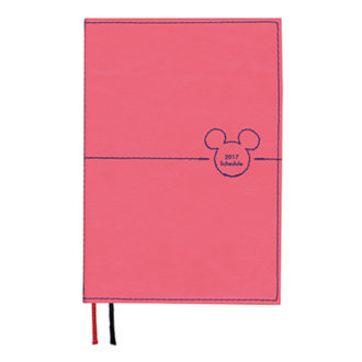 2017年1月始まり ディズニー Disney Diary ステッチワークミッキー 見開き1週間 A6 ピンク E6077