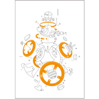 スター・ウォーズ エピソード8/最後のジェダイ メモ A7 EngineeringDrawing BB-8