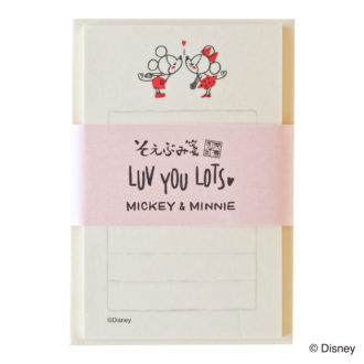 ミッキーマウス生誕90周年商品 そえぶみ箋 LUV YOU LOTS キス S4481