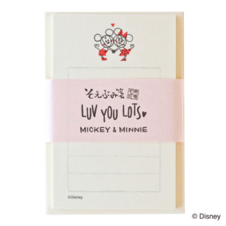 ミッキーマウス生誕90周年商品 そえぶみ箋 LUV YOU LOTS ラブラブ S4482