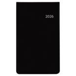 2026年1月始まり アポイント Appoint 大きな文字シリーズ 1ヶ月ホリゾンタル 縦開き 薄型 手帳(ミニ)サイズ ブラック E8302