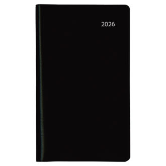 2026年1月始まり アポイント Appoint 大きな文字シリーズ 1ヶ月ホリゾンタル 薄型 手帳サイズ ブラック E8308