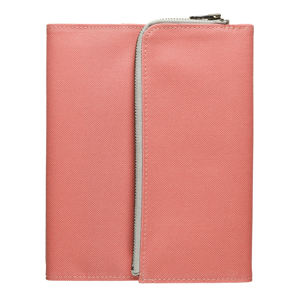 isshoni. ペンケース付手帳・ノートカバー B6 SALMON PINK